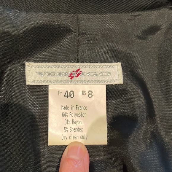 Vintage VERTIGO Paris - Beautifully Tailored Black Fitted coat dress - Picture 7 of 8